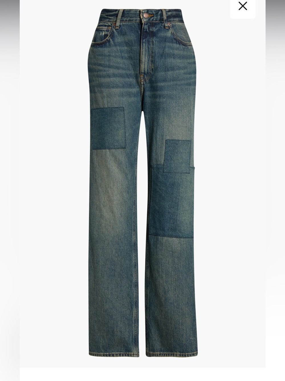 The Khloé High Waist Patch Denim Straight Leg Jeans
